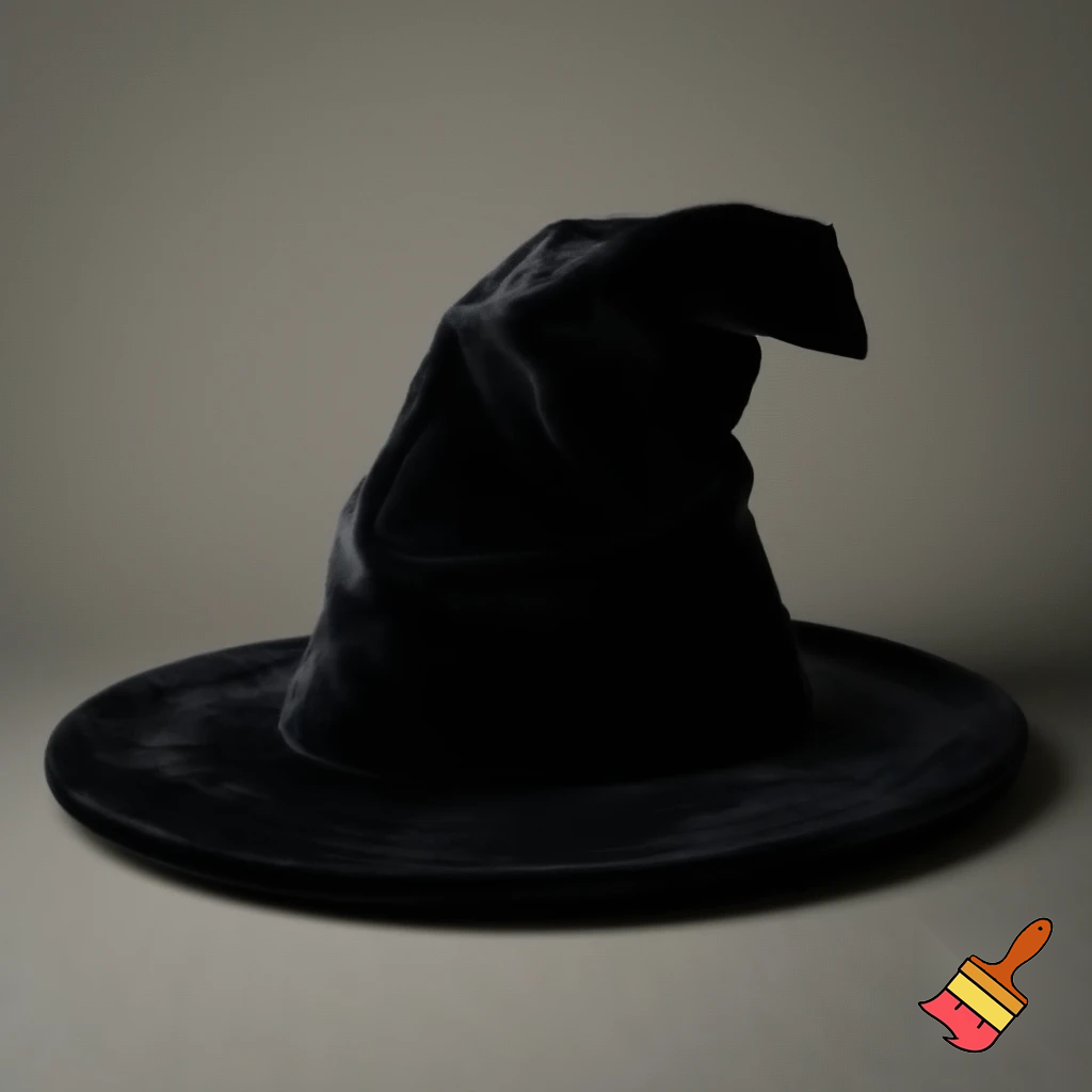 Black witches hat velvet