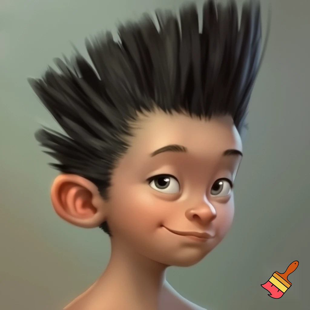 Cubby,toilet brush looking hair ,12 year old black hair