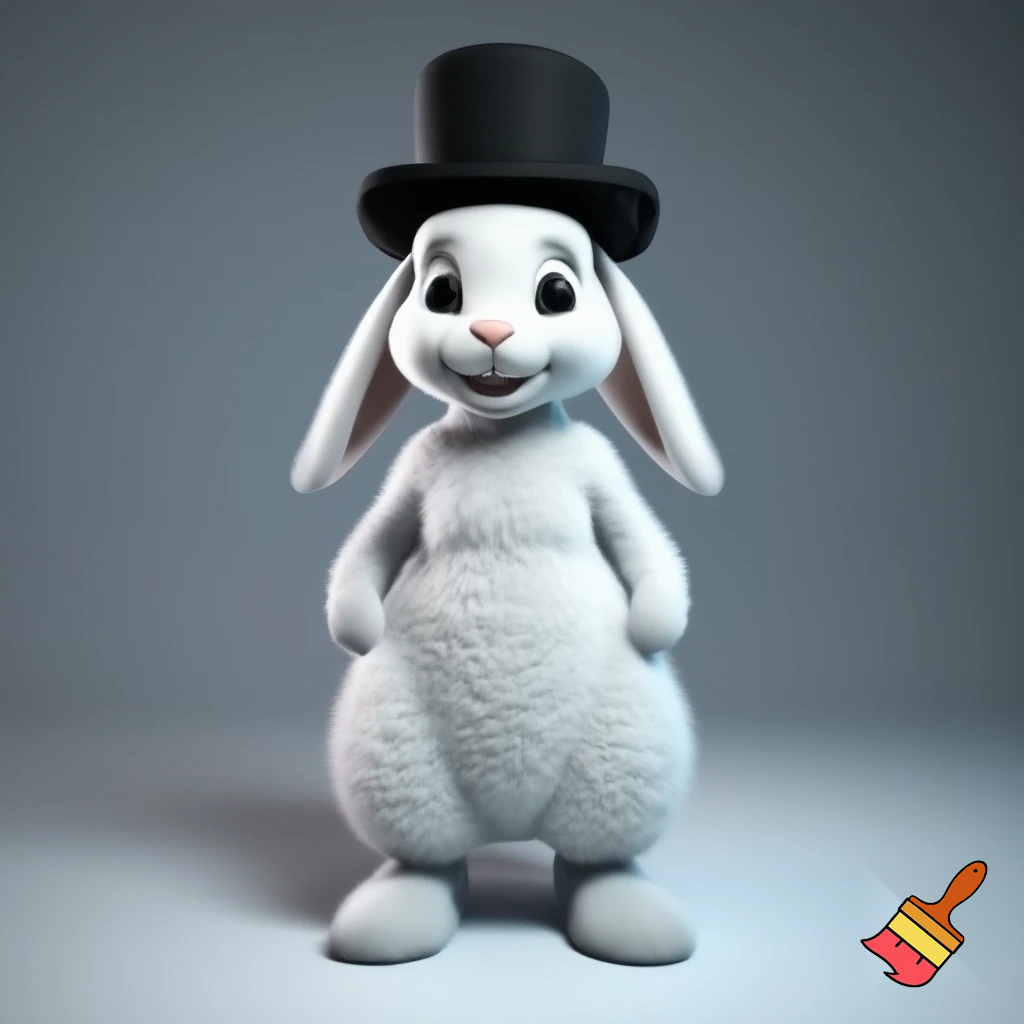 Easter bunny mascot with the top hat costume🏬🌟
