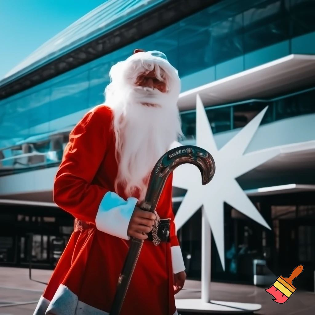 Santa Claus, Russia walking stick with the start the real Santa Claus shopping Centre in Australia
A star