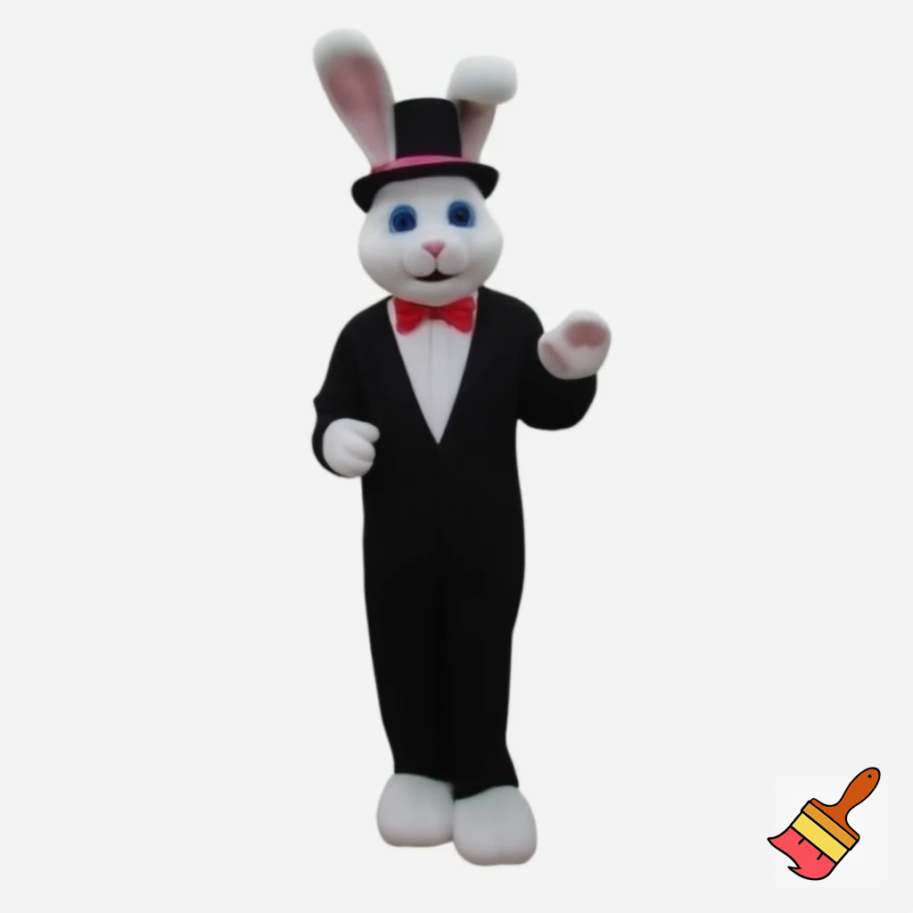 Easter bunny mascot top hat costume