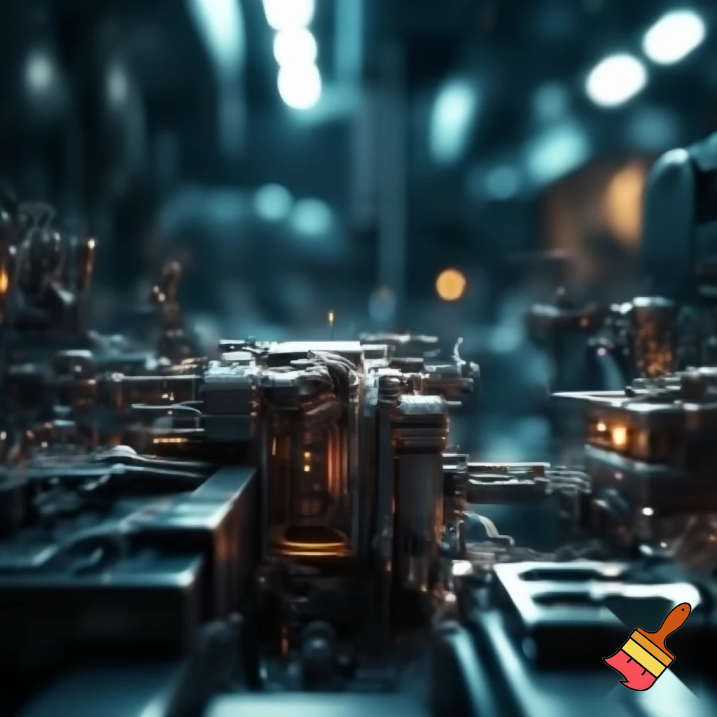 blured background with technology and enginearing stuff