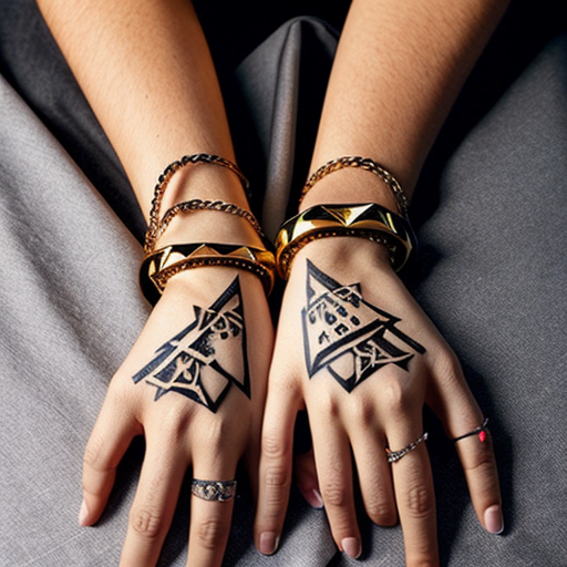 Wrists with Star of David handcuffs