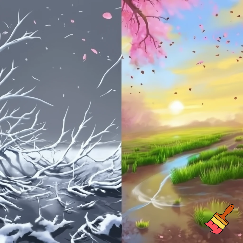 переход из зимы в весну

