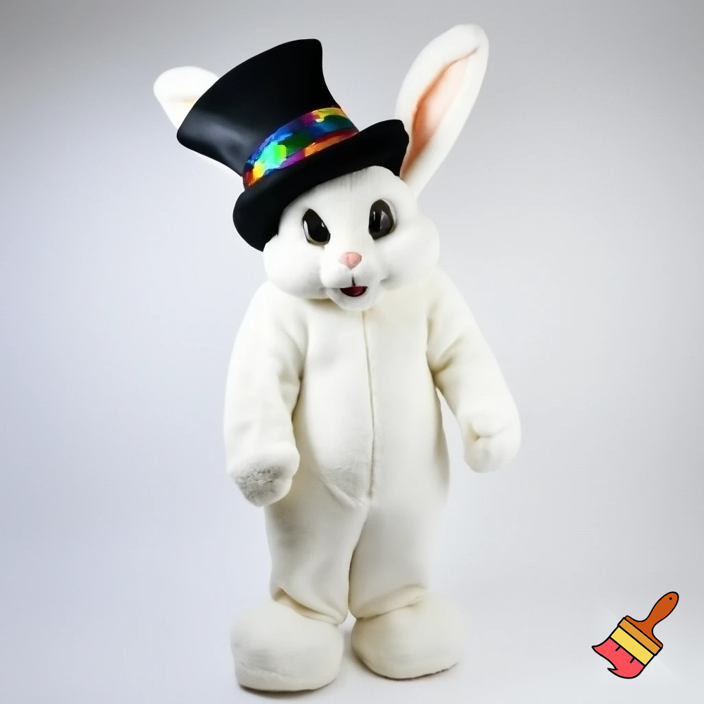 Easter bunny mascot costume top hat mascot costume