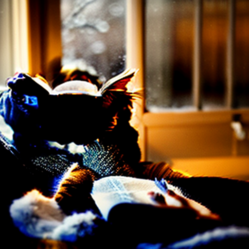 I WANT TO CREATE ME A PICTURE  WITH A GIRL WHO WAS READING A BOOK AT THE WINDOW WITH A DRING HOT CHOCOLATE AND CUDDLING A CAT AND SEEING THE SNOW OUTSIDE
