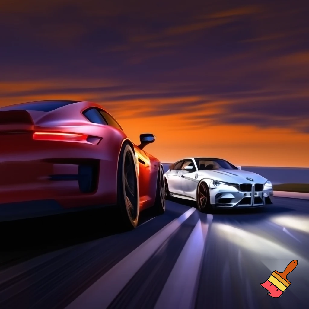 Trym berge høydhalen and Oliver kleiveland driving in a porsche 911 and a bmw m4