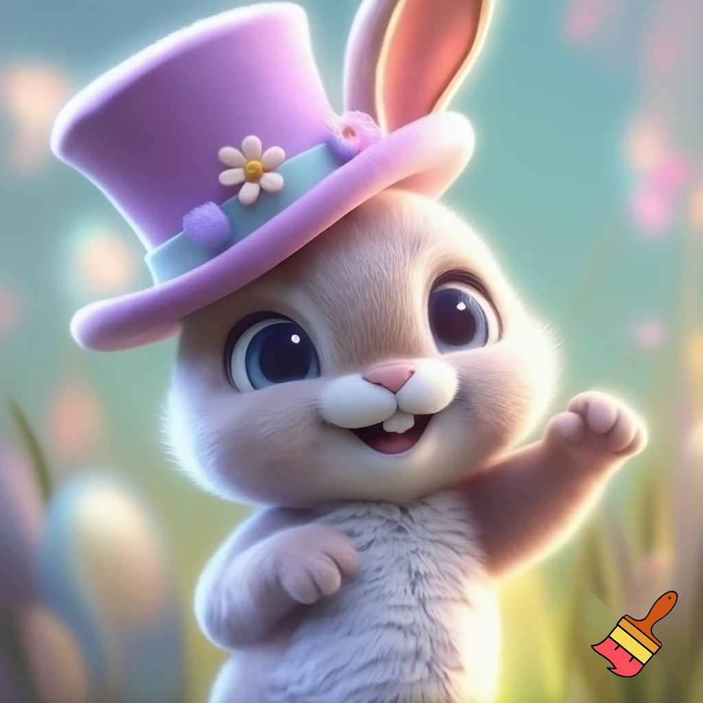 Easter bunny mascot costume top hat