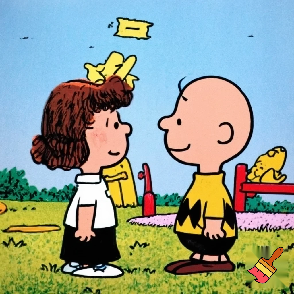 Charlie Brown with Peppermint Patty. They are in the playground and Charlie Brown is fucking Peppermint Patty.