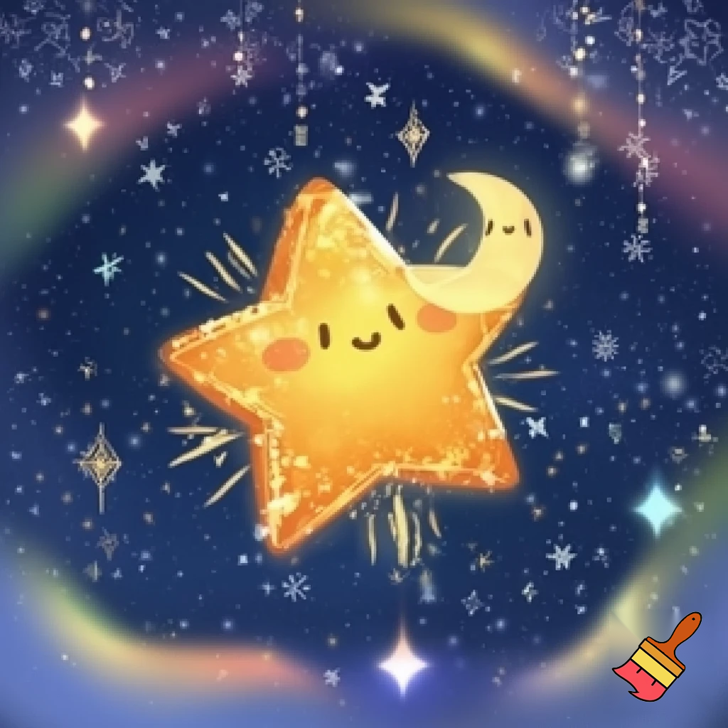 Star and the moon christmas cartoon