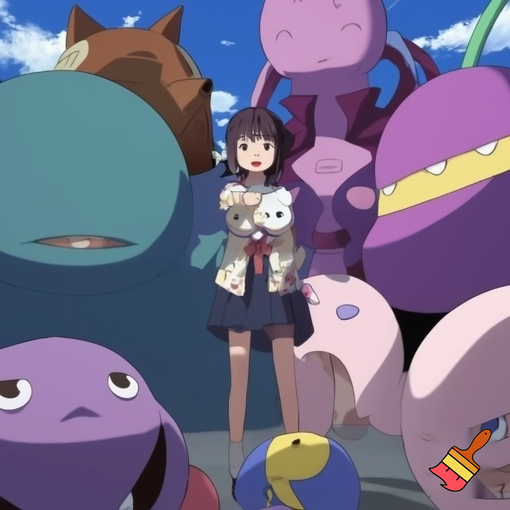 Anime girl
 with huge tiddies.