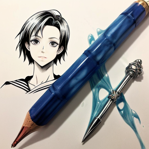 Please generate an anime style drawing of sailor mercury's wand using the following link as inspiration (https://pin.it/KKzZ57jfJ). The handle of the wand should be surrounded with fluid water which wraps itself around the staff elegantly. There should only be a minimal amount of shading applied to the drawing. 