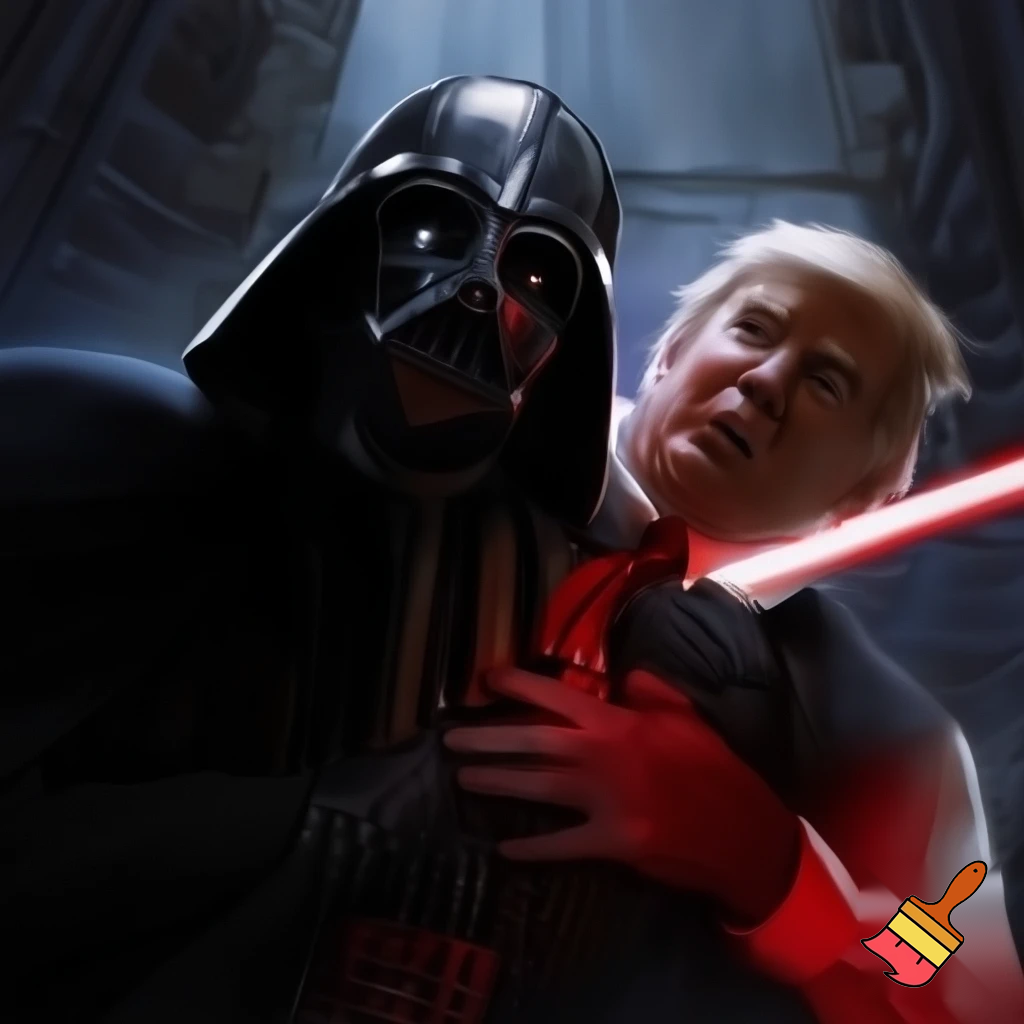 Darth Vader choking Donald Trump