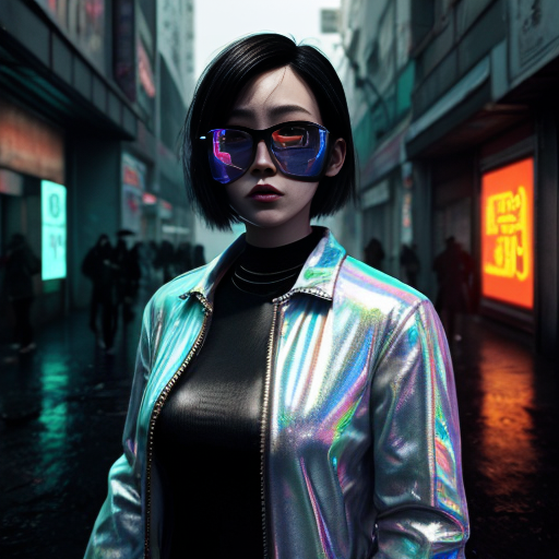 `/imagine A stunning 30-year-old Asian woman, standing, wearing complete nude, cyberpunk aesthetic, realistic fashion photography, detailed skin texture, dynamic lighting, gritty urban background with holographic advertisements, rain reflections, cinematic --ar 9:16 --style expressive --v 5.2`
