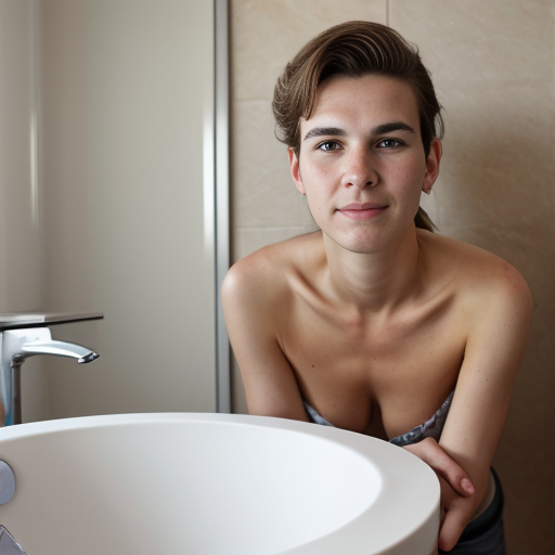 Goretzka and Vanessa at the bathroom 