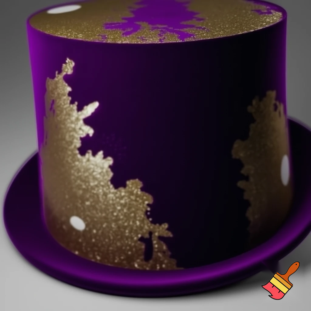 Purple and gold top hat velvet glitter gold purple purple and white purple and white