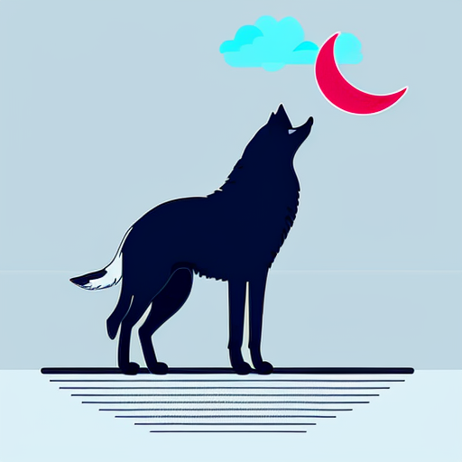 ALPHA WOLF LOOKING AT THE MOON AND HOWLING IN A NOCHALANT WAY
