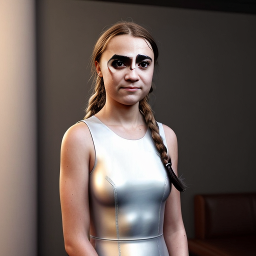 Greta Thunberg in latex dress