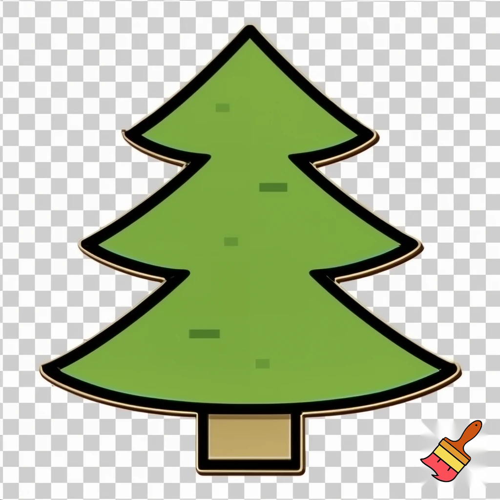icon of fir tree in cartoon style