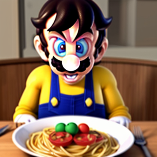 mario eating spaghetti