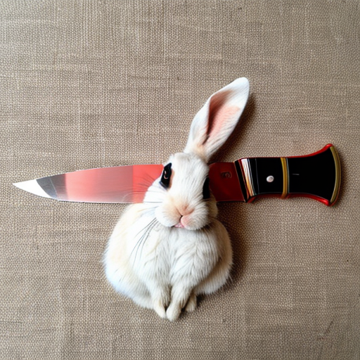 rabbit, red eyes, knife