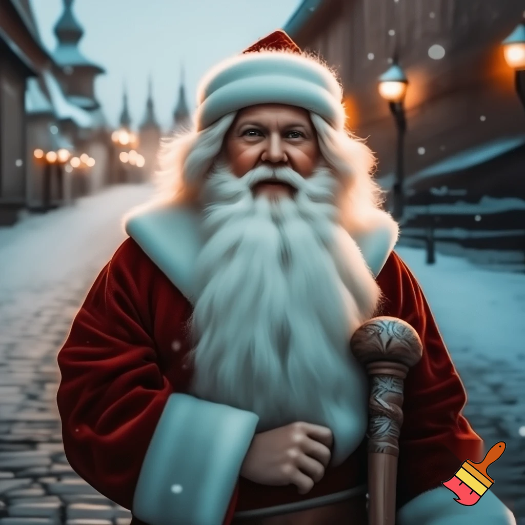 Russia, Santa Claus walking sticks star real Santa Claus the real Santa Claus