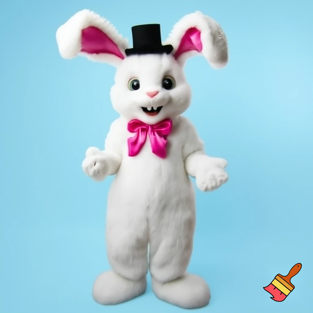 Easter bunny mascot costume top hat mascot costume