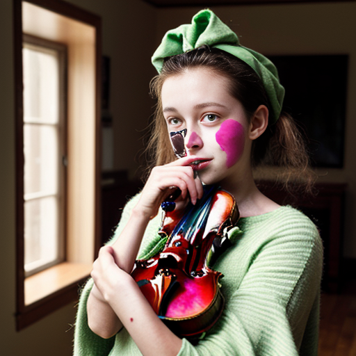 Склеверипка имеет вытянутое светло-зелёное рыло, два глаза, рыжие пятнышки и листки, растущие на голове. Также на голове растут рыжевато-светлые волосы. На конце морды видны ноздри. Вся голова имеет форму клевера. Из-под лиственного плаща Склеверипки видно её полосато-коричневое брюхо. У неё есть пара светло-зелёных рук, по два пальца на каждой, в руках она держит красивую скрипку в виде дерева, на которой играет. Ноги её тоже светло-зелёные, но только после колен. До колен цвет её ног имеет более тёмный оттенок. Ноги Склеверипки кудрявые позади колен. На её ногах также два пальца, как на руке. На её ногах и руках также рыжие пятна, как на лице.