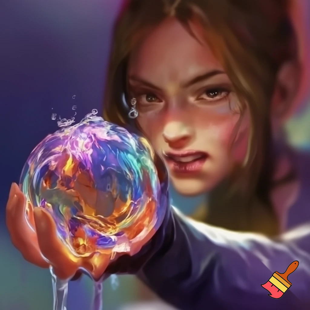 julie qui explose une balle antistress dans sa main pleins de liquide coule