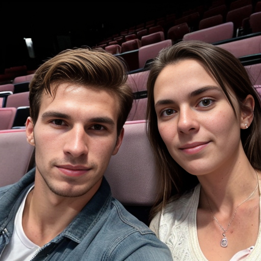 Goretzka and Vanessa at the movie