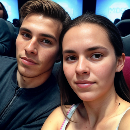 Goretzka and Vanessa at the movie 