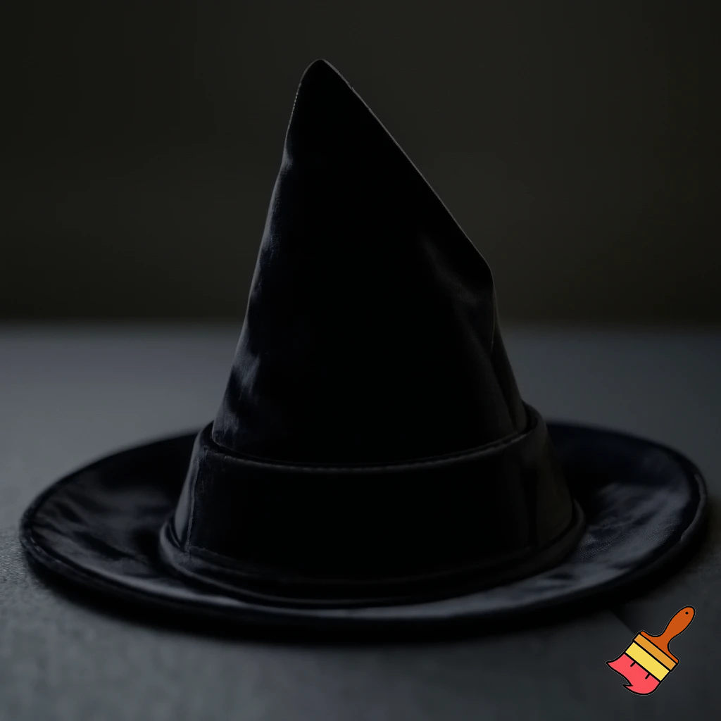 Black witches hat velvet