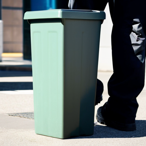Trashcan intergrated to one leg of a pants