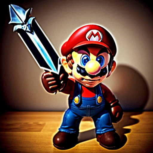 Mario with the master sword  from the legend of zelda