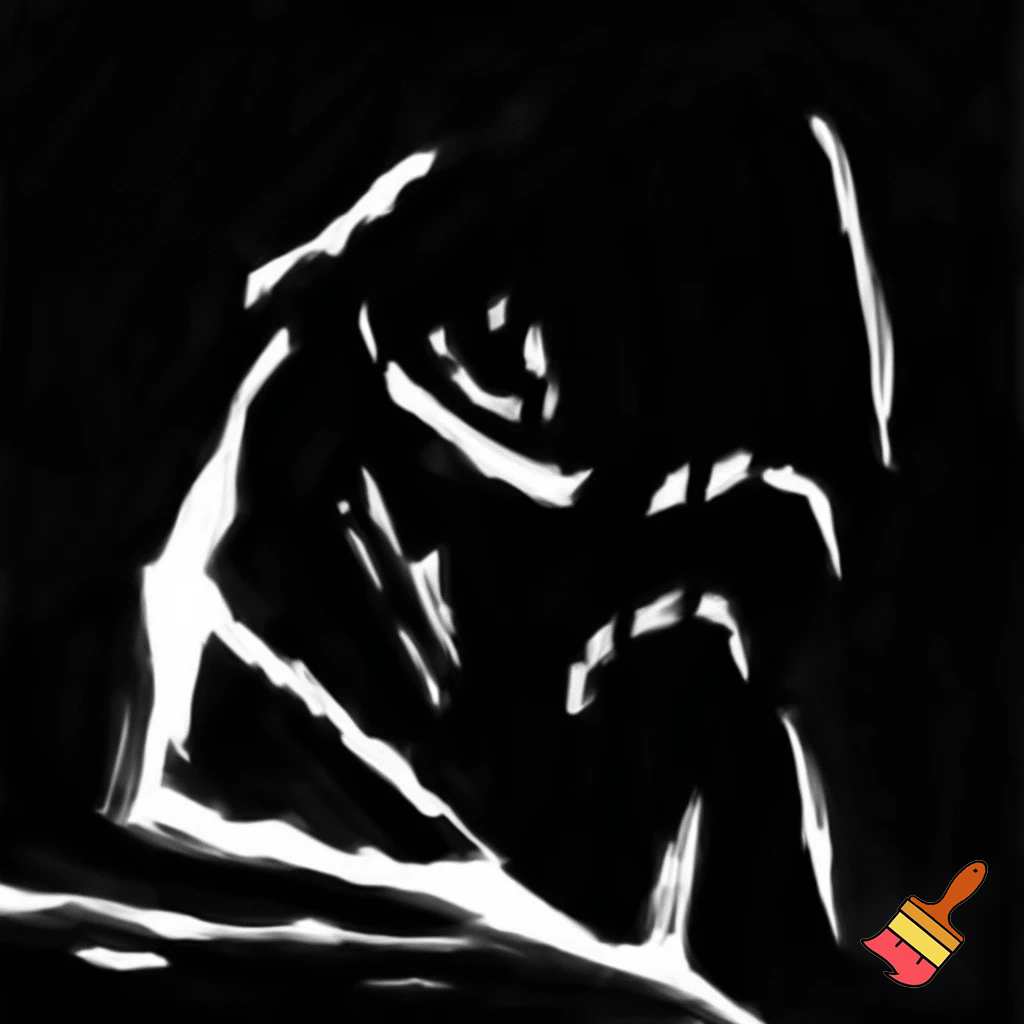 Minimalista, german expresionism, horror creature 