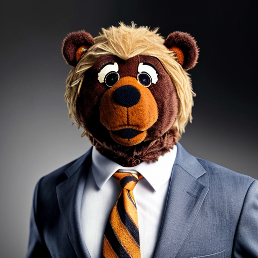 fozzie bear in a business suit
