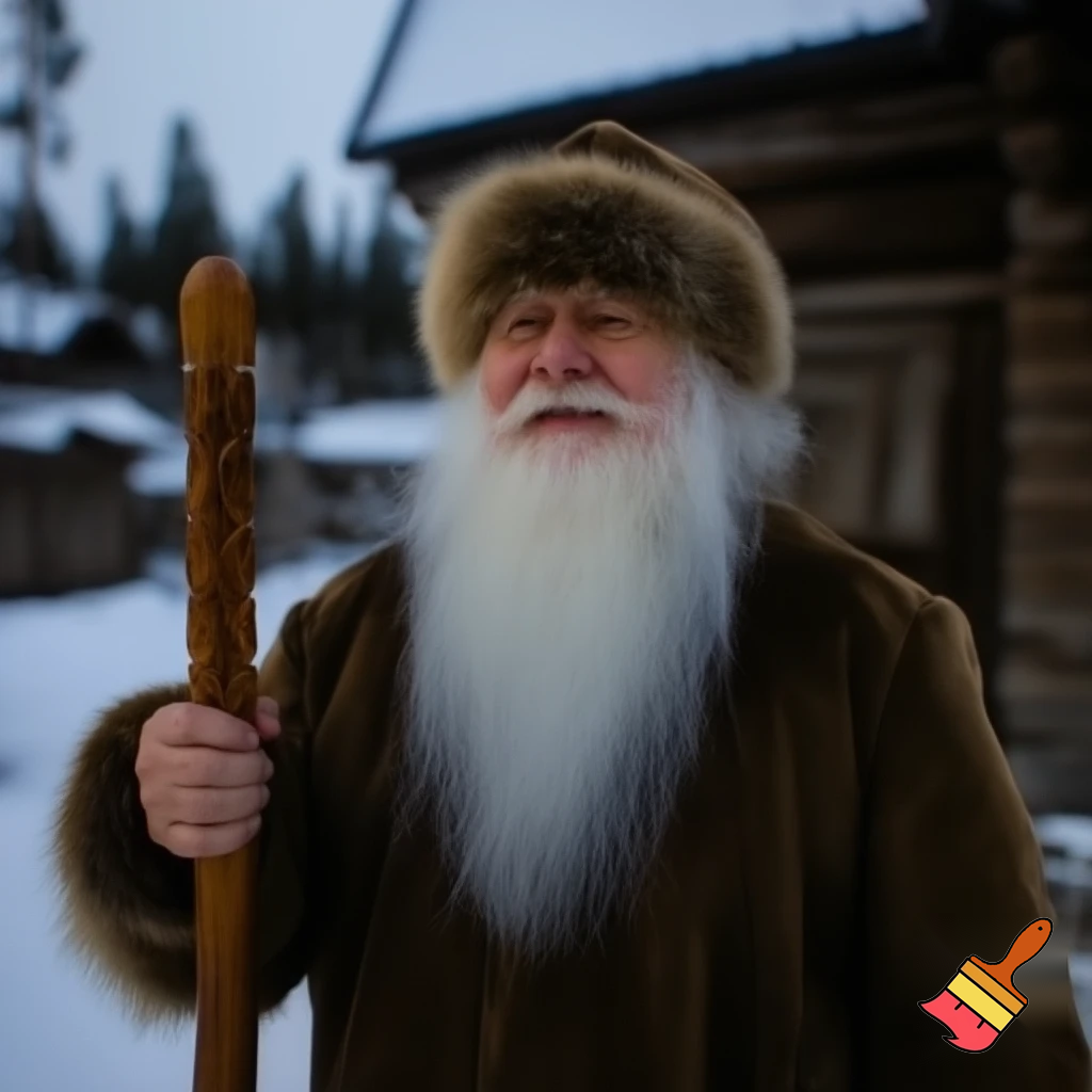 The real Santa Claus Russia walking stick star Santa Claus