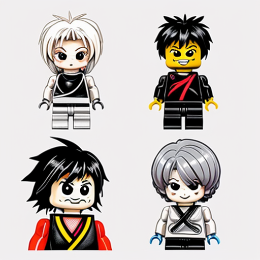 "A cute chibi-style illustration of three characters from the LEGO Ninjago universe showing Kai killing Cole and Zane with a knife. The characters are Kai, Cole, and Zane, each with their distinct hairstyles and ninja outfits — Kai with spiky dark brown hair and red ninja suit, Cole with black hair and a black ninja suit and Zane being the robot, light grey. All characters have fear in their eyes, scared expressions, and soft rounded features typical of chibi anime art. The scene is colorful, sketchy, and whimsical with bright outlines and pastel shading on a clean white background splattered with blood."