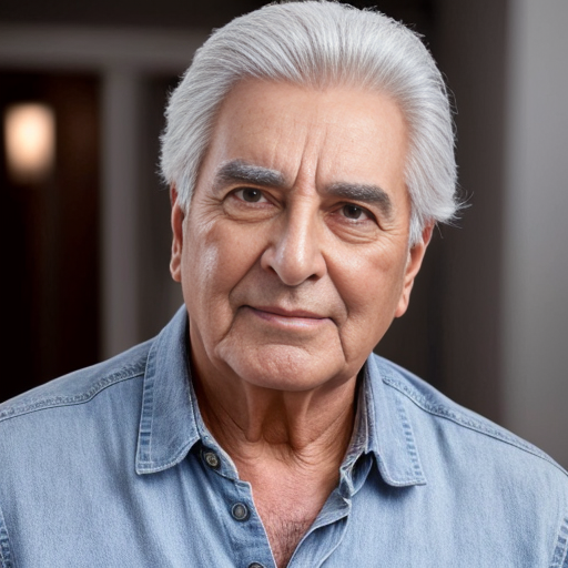 Please create a photo of a man in his 60s whose looks are similar but not identical to sashi kapoor(Bollywood star from the 70s) 