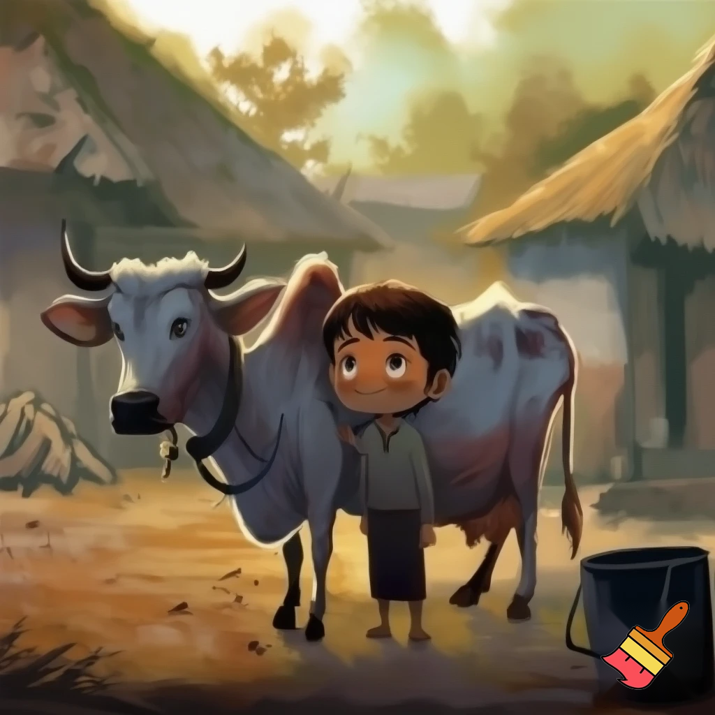 एक छोटे से गाँव में मुन्ना नाम का एक प्यारा लड़का रहता था। मुन्ना बहुत गरीब था, लेकिन उसका दिल सोने जैसा था। उसके पास बस एक गाय थी, जिसे वह अपनी माँ की तरह मानता था। वह गाय बहुत मेहनती थी — दिन भर जंगल में लकड़ी ढोने में मुन्ना की मदद करती और शाम को दूध भी देती।

एक दिन गाँव में कुछ शरारती बंदर आ गए। वे खेतों को उजाड़ने लगे, घरों से चीज़ें चुराने लगे और सबको परेशान करने लगे। गाँव वाले बहुत डर गए। लेकिन मुन्ना ने हिम्मत नहीं हारी।

उसने अपनी गाय के साथ मिलकर एक योजना बनाई। अगली सुबह वे दोनों जंगल में गए और पेड़ों के बीच रस्सियाँ बाँध दीं। जैसे ही बंदर आए, वे रस्सियों में फँस गए! मुन्ना ने तुरंत पुलिस को बुलाया। थोड़ी देर में पुलिस जीप लेकर पहुँची और सभी बंदरों को पकड़ लिया।

गाँव वाले खुशी से झूम उठे। सबने कहा, “वाह! मुन्ना और उसकी गाय ने तो कमाल कर दिया!”

उस दिन से गाँव में फिर कभी कोई शरारती बंदर नहीं आया। और मुन्ना की मेहनती गाय को सब “गाँव की हीरो” कहने लगे 🐄💫