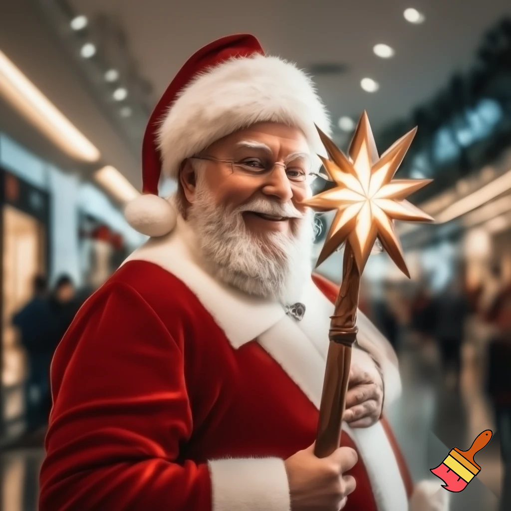 Santa Claus, Russia walking stick with a star real person the real Santa Claus will stick with the star shopping centre