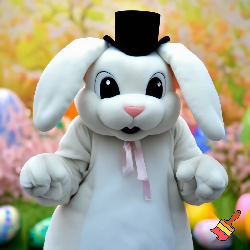 Easter bunny mascot top hat costumes