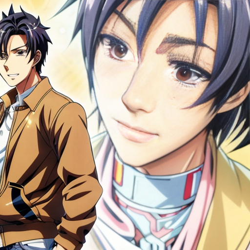 create image of man with a tan with black hair and jeens