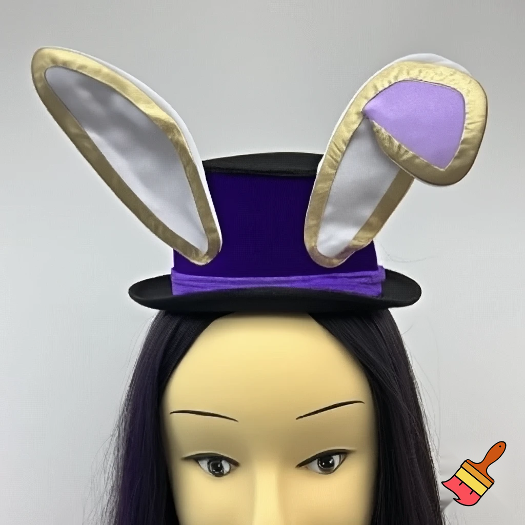 Easter bunny top hat headband, purple and white gold and silver top hat black purple dark purple special hat in delicate purple white, purple and white gold