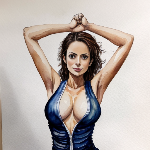 Nami one piece versione kunoichi posizionata frontalmente gambe divaricate piegata in avanti leggermente piegata di lato con un braccio piegato a se col pugno chiuso al busto e l'altro braccio disteso in alto con la mano aperta palmo verso l'alto