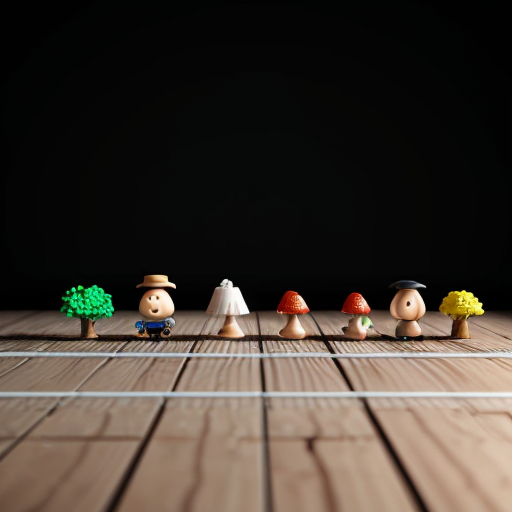 Tilt-shift photography of a miniature diorama of a wedding procession. Tiny potatoes as bride and groom. The groom's procession includes a DJ truck made from a matchbox and speakers from peanuts. The whole village of root vegetables is watching. Professional studio lighting, ultra-detailed textures, 3d render, C4D, octane render, unreal engine 5.