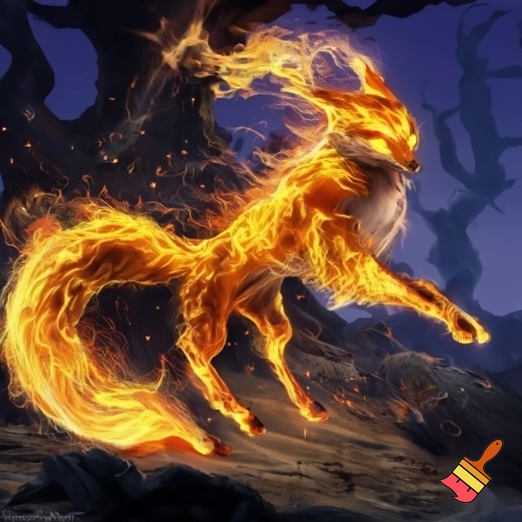 fantasi ræv lavet af ild