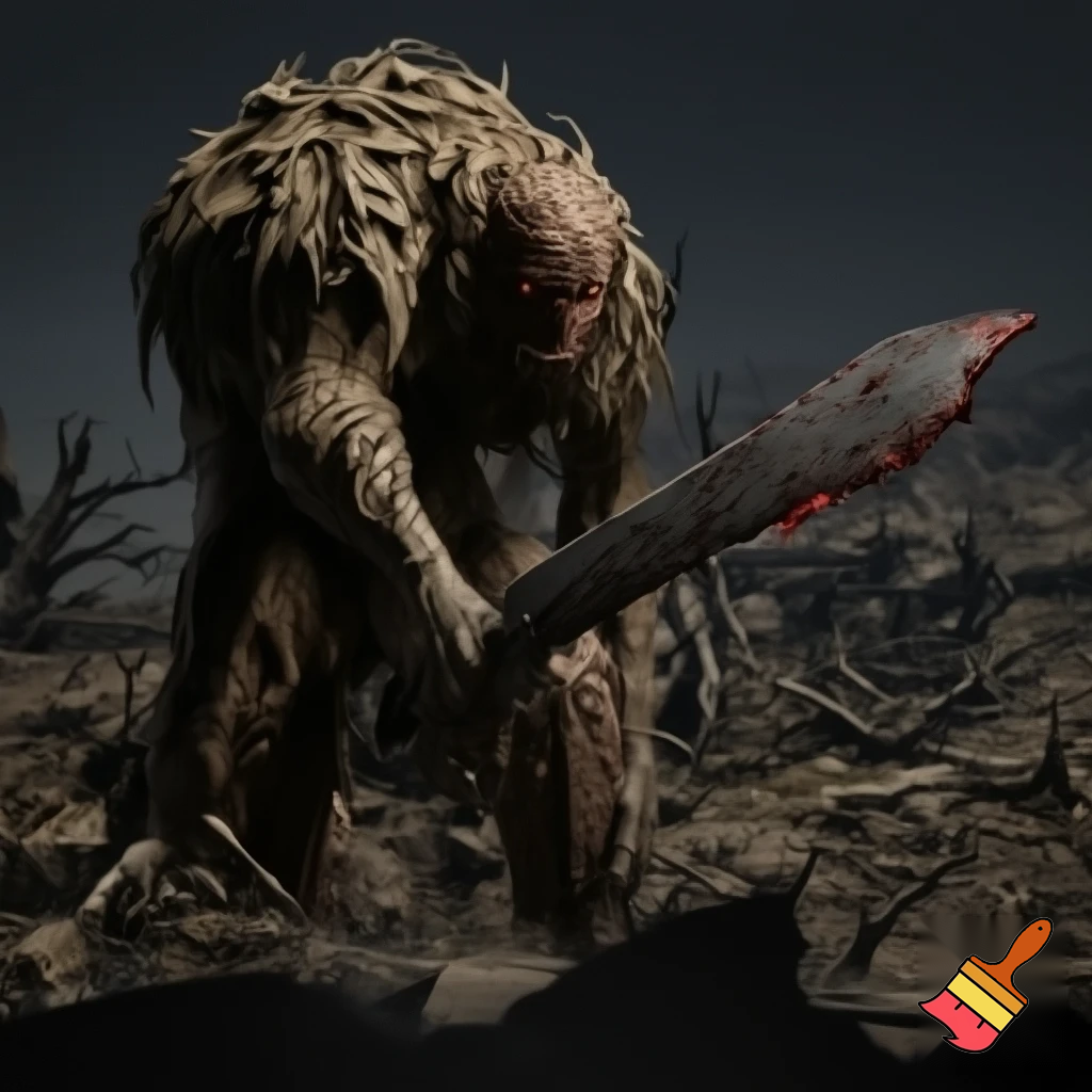 a monster with a sword