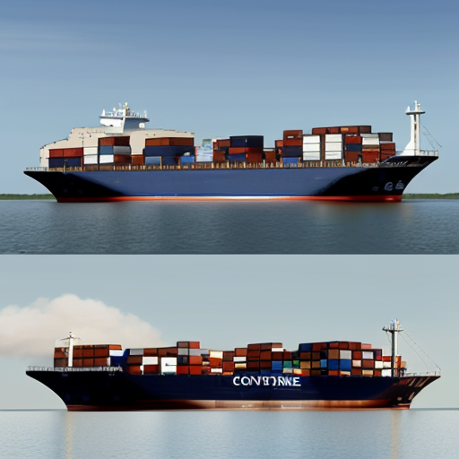 Create a realistic image of a container ship entering mobile bay. On each container is a confederate themed graphic from the civil war era.