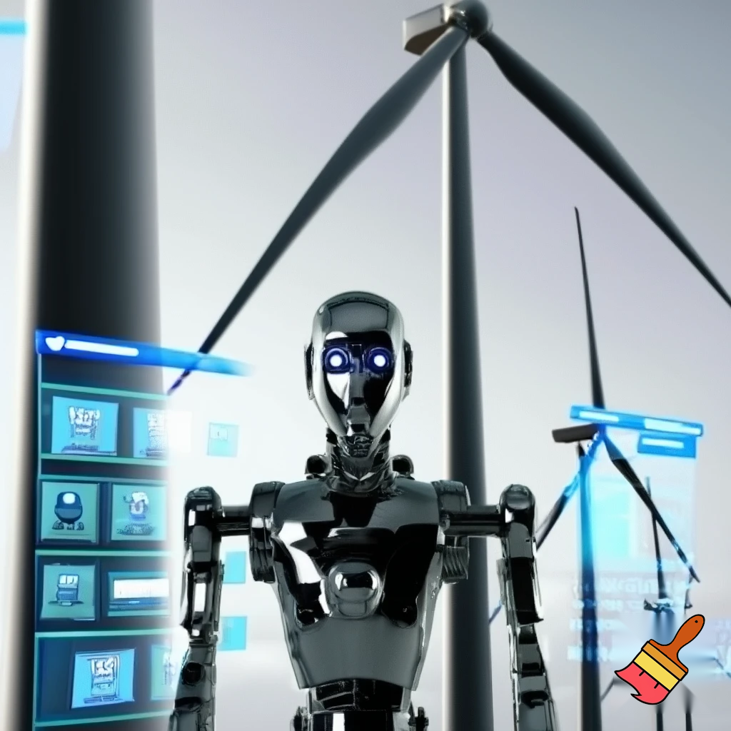 A Collage out of robots, wind turbines and Online-Shopping
